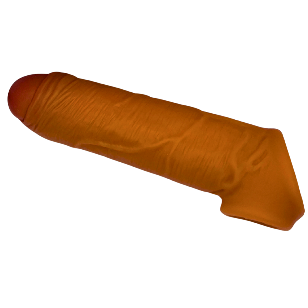 Side view of the Silicone Smooth Cock Sleeve, showing the seamless contour and full external shape.