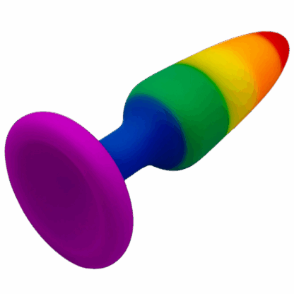 Image of Rainbow Butt Plug in oval shape.
