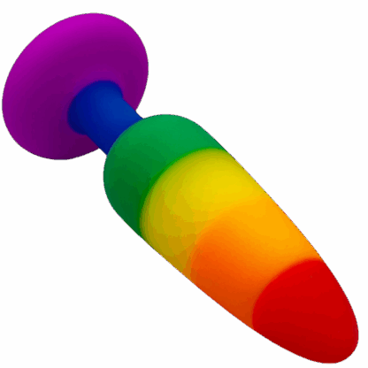 Image of Rainbow Butt Plug in oval shape.