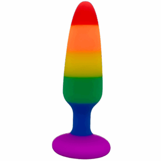 Image of Rainbow Butt Plug in oval shape.