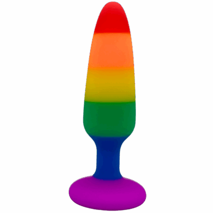 Image of Rainbow Butt Plug in oval shape.